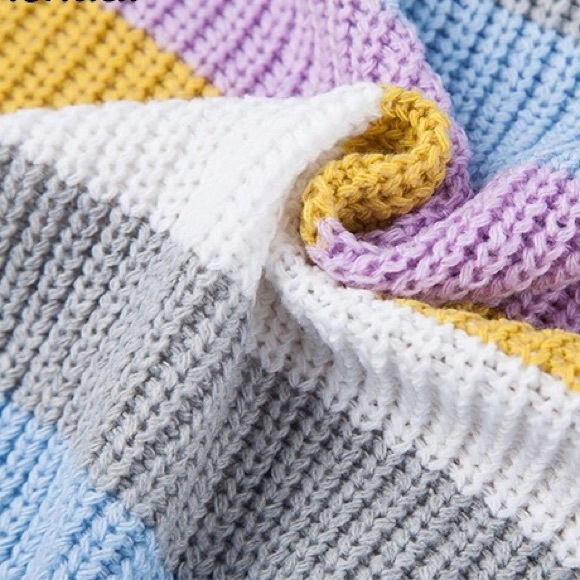 🆕 BELLA MULTICOLOR STRIPED KNITTED SWEATER - Picture 3 of 4